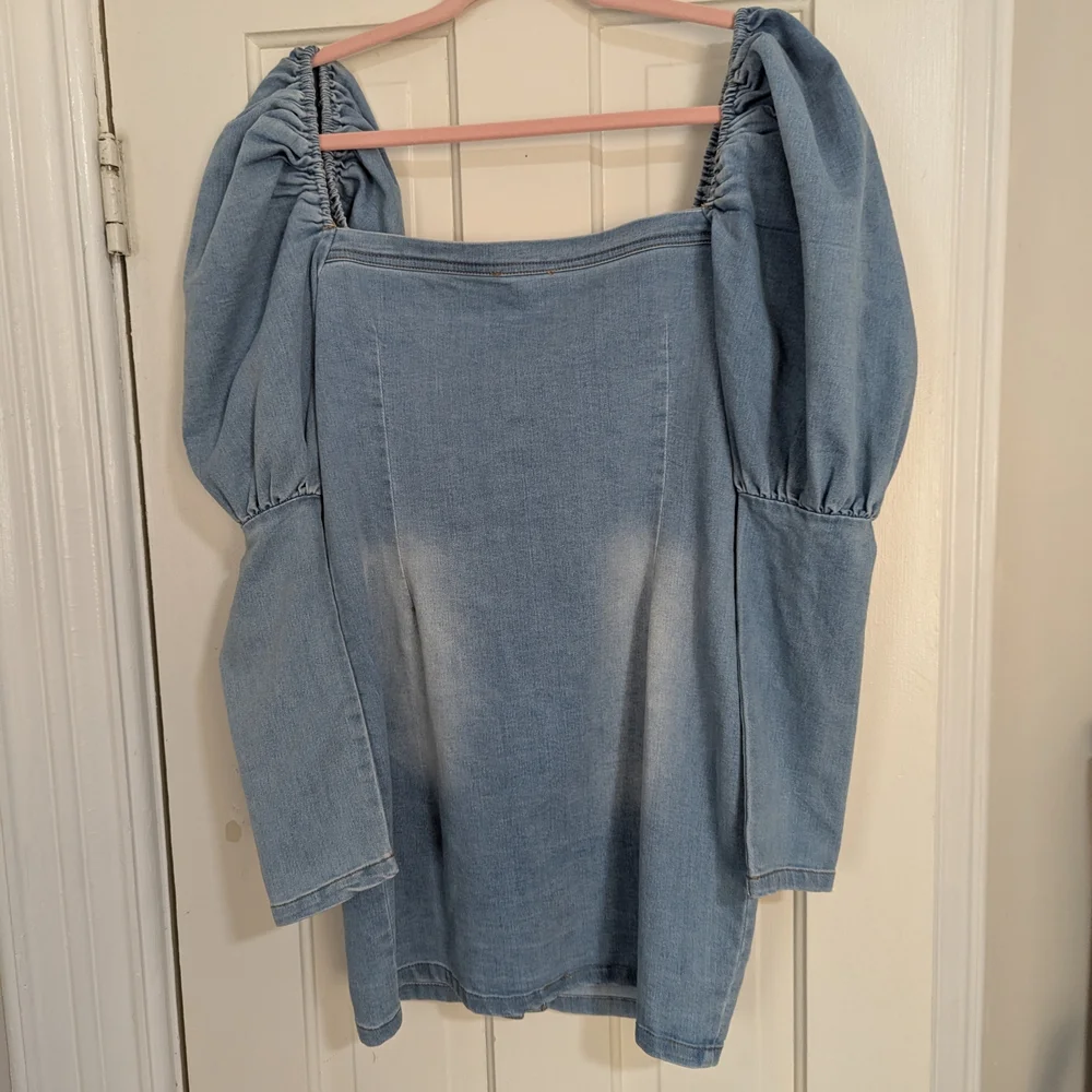 Fashion Nova Sky Blue Mini Denim Dress - Picture 5 of 6